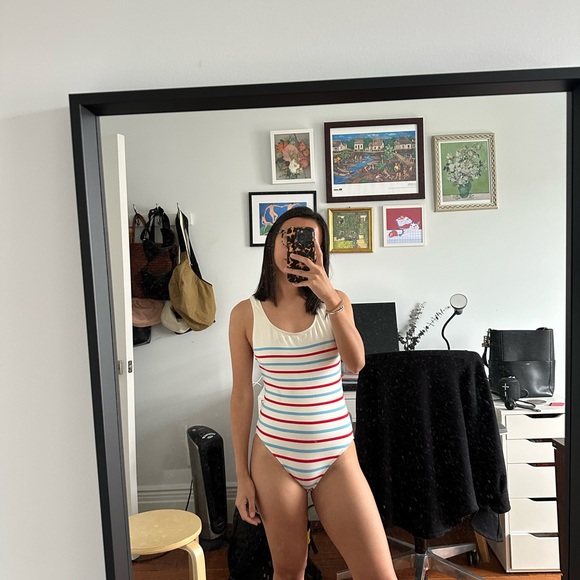 SOLID & STRIPED SWIMSUIT - Picture 2 of 5